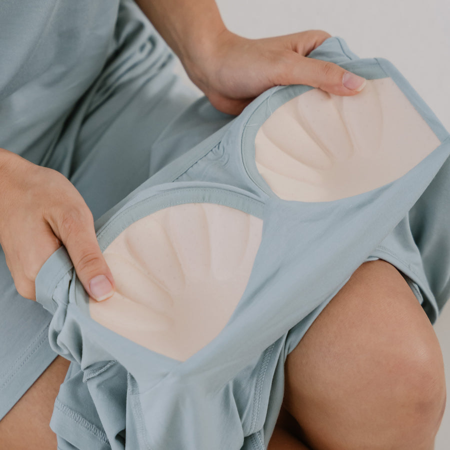 Everyday Bra-less Modal® Fabric Loungewear Set in Cloud Lilac (With In-Built Cups)