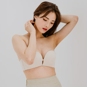 Lift It Up! V2.0 Lace 100% Non-Slip Super Push Up Strapless Wireless Bra in Soft Ivory