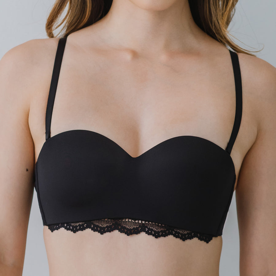 Flexi-Modal! Lightly-Lined Convertible Seamless Wireless Bra in Black