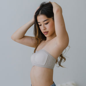 5D Ultra-Ventilation Lightweight Wireless Bandeau (In-built Padding) in Pearl Grey