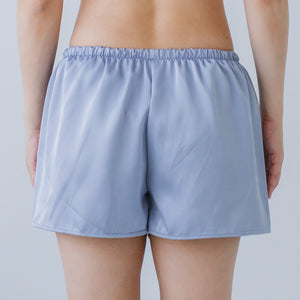 Luxurious Cooling Crease-less Satin Shorts in Snow Frost