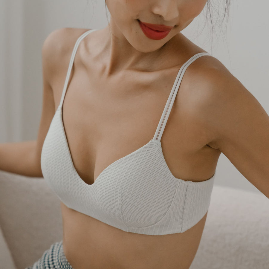 On Cloud Nine! Modal Soft-Ripple Lightly-Lined Bralette in Pistachio Puff