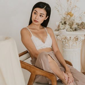 Waltz In Lace! Lightly-Lined Bralette in Creme