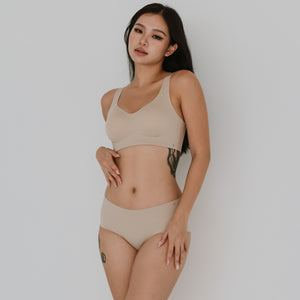 Air-ee Seamless Bra in Almond Nude - Thick Straps (Signature Edition)