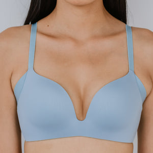 Oh-So-Smooth Essential Wireless Push Up Bra in Artic Blue