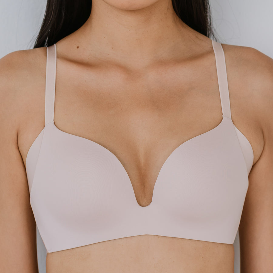 Oh-So-Smooth Essential Wireless Push Up Bra in Peony Pink