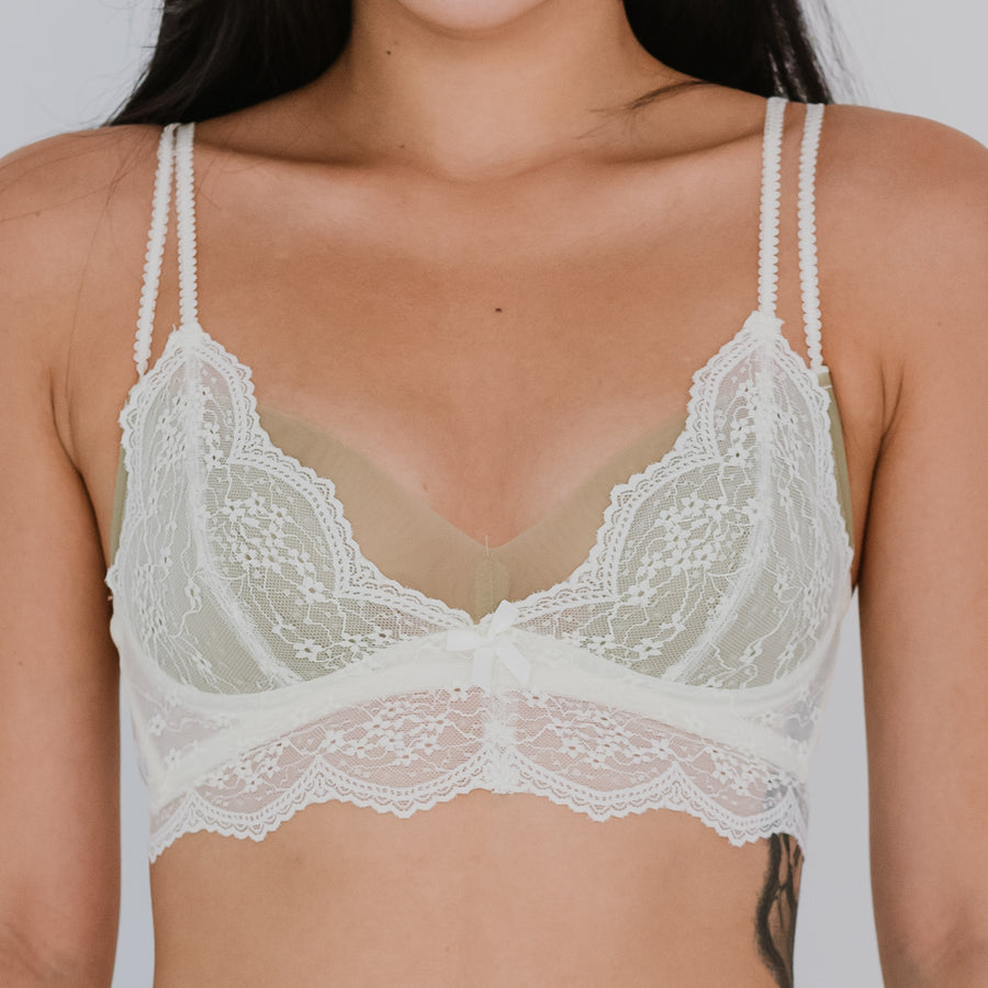 Dainty Daisy! Lace Unlined Wireless Bra in Willow Pistachio