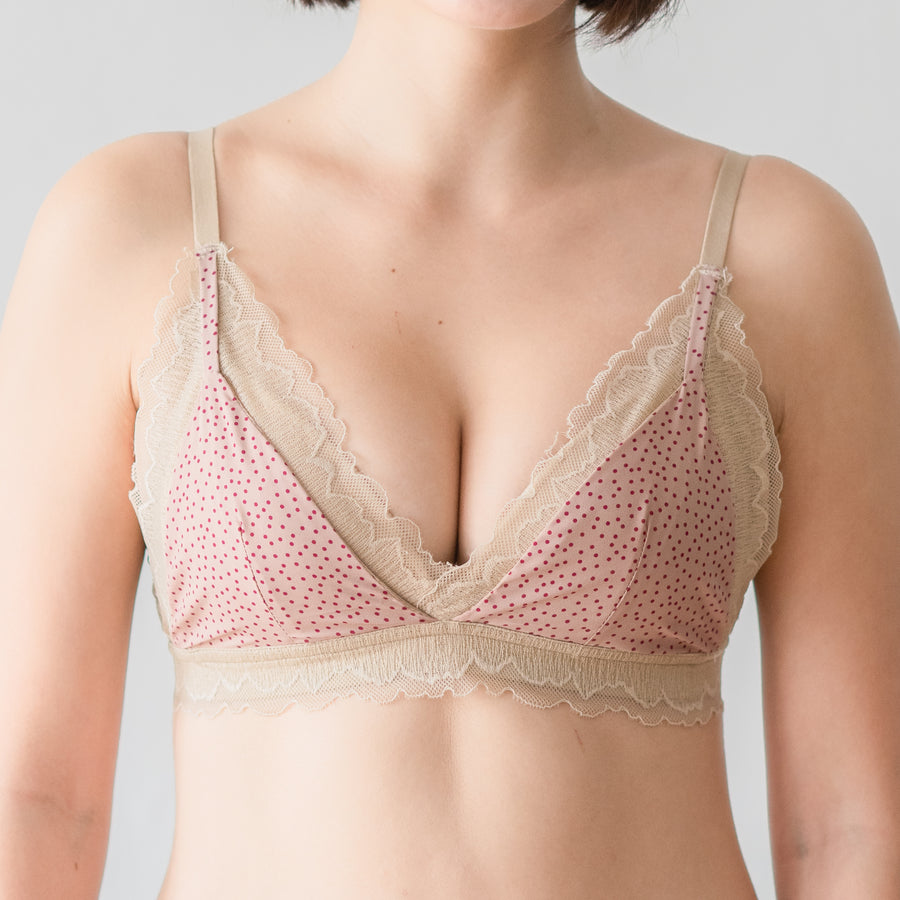 You Glow! Mini Polka Dots Bralette in Nude