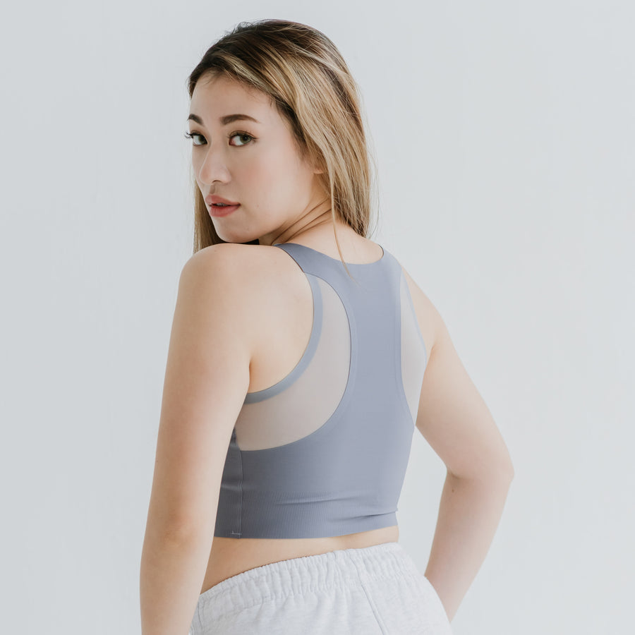 AIR-LEISURE Chic Bra Top in Dark Grey