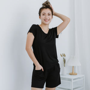 Everyday Modal® Fabric Loungewear set in Black (Size S Only)
