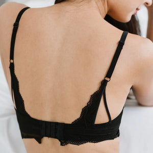 The Sexy Back Lacey Bralette in Black