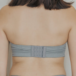 Twisted Knot! Non-Slip Strapless Push Up Bra in Grey