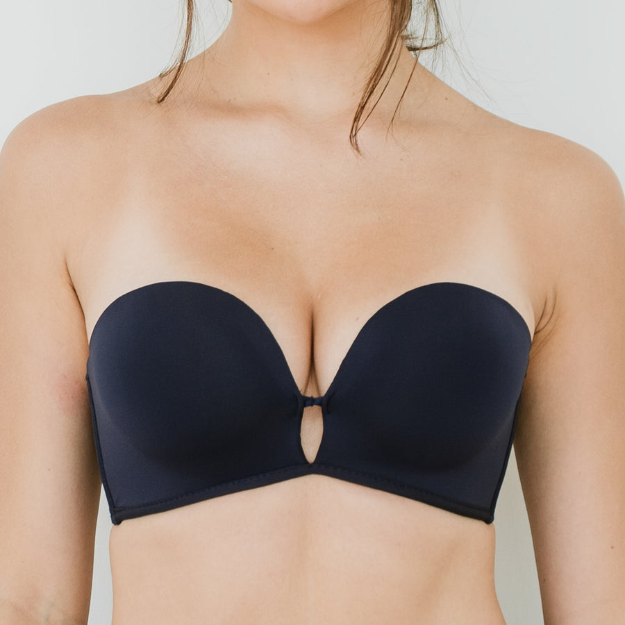 LIFT IT UP! V2.0 100% Non-Slip Super Push Up Strapless Wireless Bra in Midnight Blue