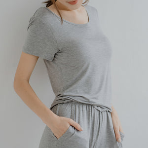 Everyday Bra-less Modal® Fabric Loungewear set in Gray (With in-built cups)