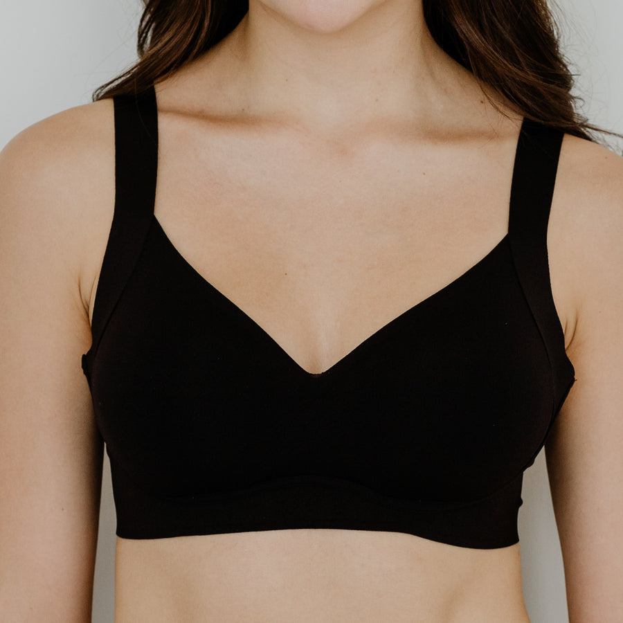 Seriously Comfy Push Up Seamless Wireless Bra in Black (Size XL Only)