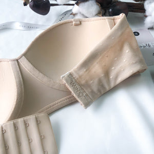 LIVE FREE! Lightly-Lined 100% Non-Slip Strapless Wireless Bra in Nude Polka (XS only)