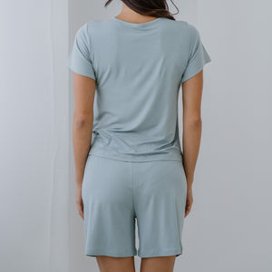 Everyday Bra-less Modal® Fabric Loungewear Set in Cloud Matcha (With In-Built Cups)