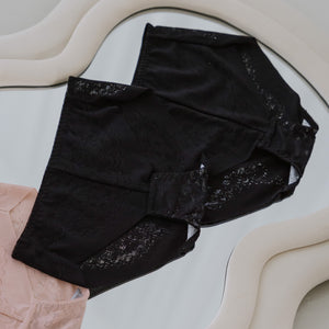 Premium Lace High-Rise Butthugger in Black