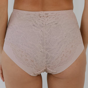 Premium Lace High-Rise Butthugger in Strawberry Cream
