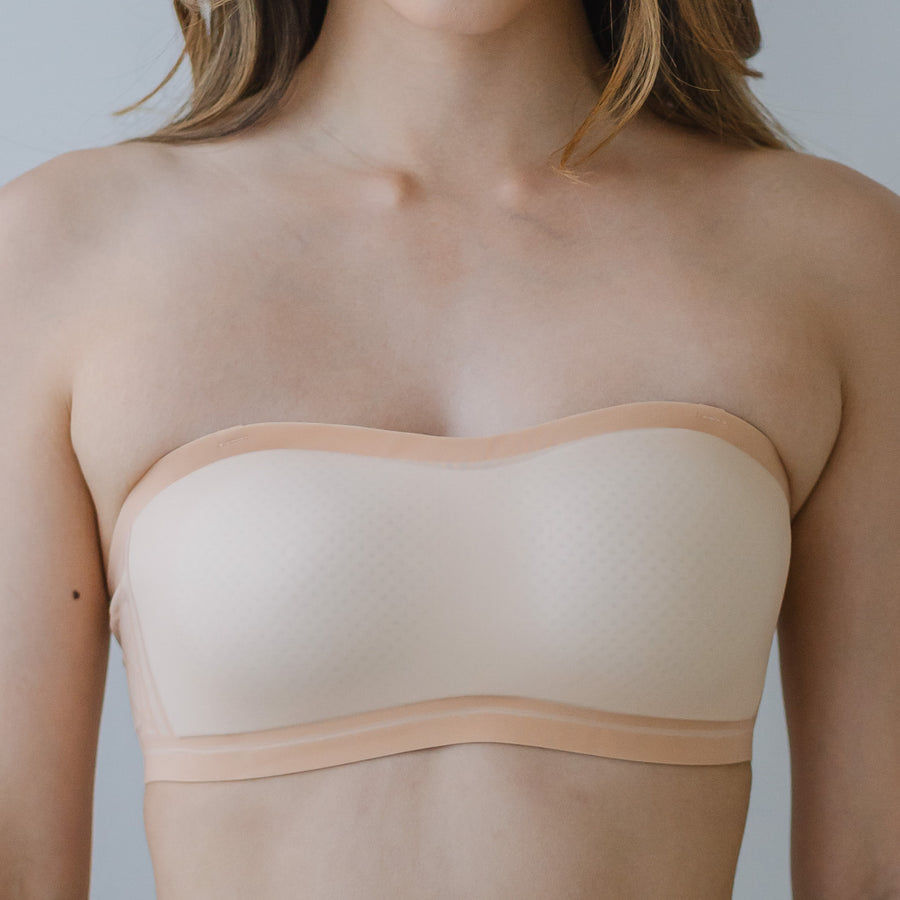 5D Ultra-Ventilation Lightweight Wireless Bandeau (In-built Padding) in Pearl Nude