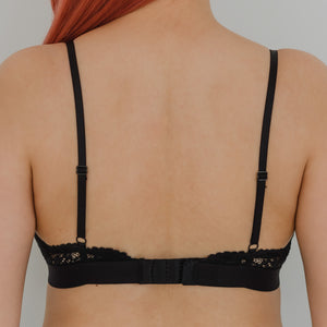 Lace Blossom! Lightly-Lined Bralette in Black