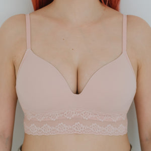 The Softest! Lacey Wireless T-Shirt Bra in Misty Blossom