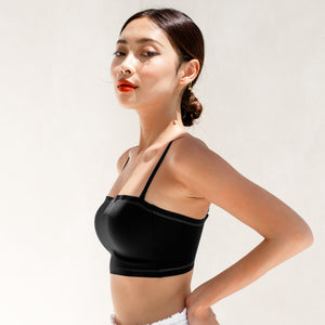 Minimalist Ultra-Smooth Concealer! Lightly-Lined Seamless Strapless Wireless Bra in Black