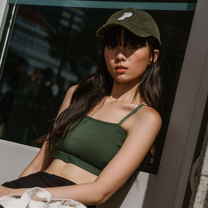 Urban Edge! Mini-Crop Cami Bra Top (Solid Cotton)
