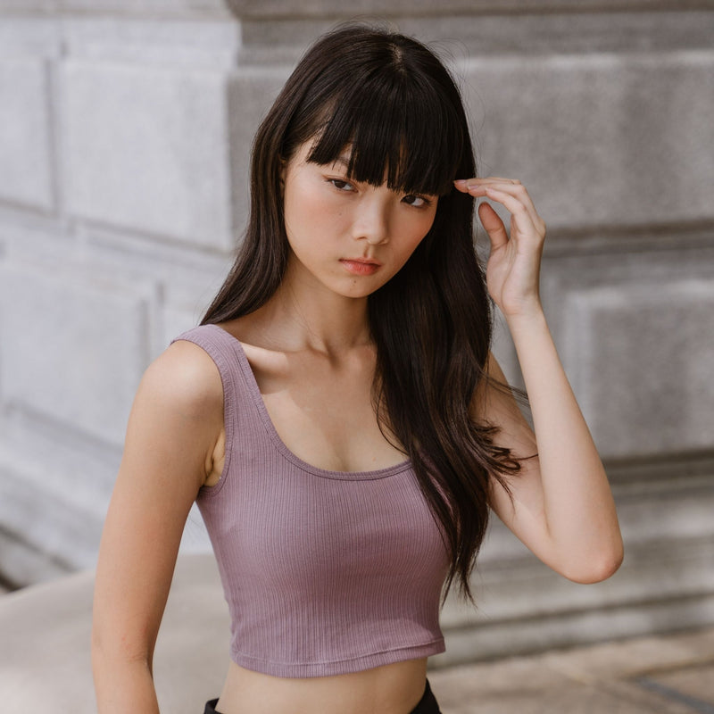 Urban Edge! Thick Straps Crop Bra Top (Ribbed Cotton)