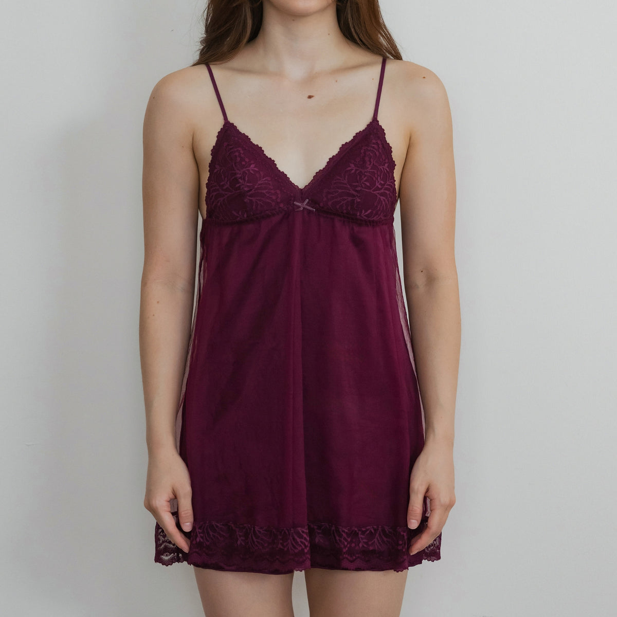 [PREORDER] Dear Me! Lace Satin Dress With In-Built Bra