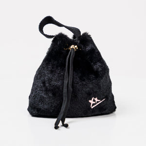 2-Way Furry Bucket Bag in Black