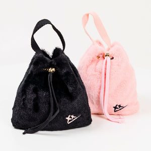 2-Way Furry Bucket Bag in Pink