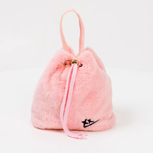 2-Way Furry Bucket Bag in Pink