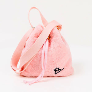 2-Way Furry Bucket Bag in Pink