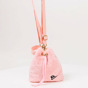 2-Way Furry Bucket Bag in Pink