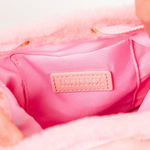 2-Way Furry Bucket Bag in Pink