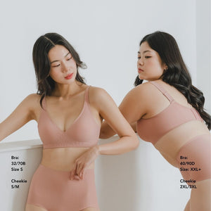 Forme+ V-plunge Wireless Seamless Bra (Machine Wash Edition) in Rosy Peach