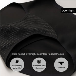 Hello Period! Overnight Seamless Mid-Rise Cheekie in Buttery Black