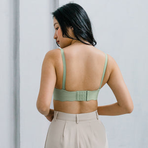 Perk Me Up! Smooth Weave Seamless Super Push Up Wireless Bra in Matcha Latte