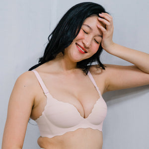 Perk Me Up! Smooth Weave Seamless Super Push Up Wireless Bra in Pinkish Nude