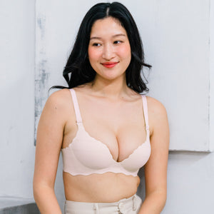 Perk Me Up! Smooth Weave Seamless Super Push Up Wireless Bra in Pinkish Nude