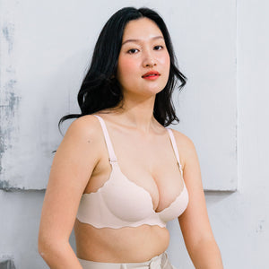 Perk Me Up! Smooth Weave Seamless Super Push Up Wireless Bra in Pinkish Nude