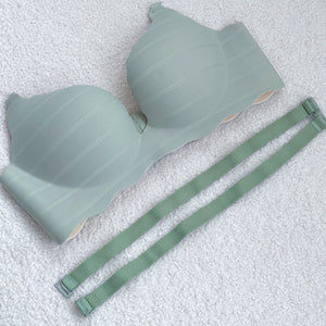 Perk Me Up! Smooth Weave Seamless Super Push Up Wireless Bra in Matcha Latte