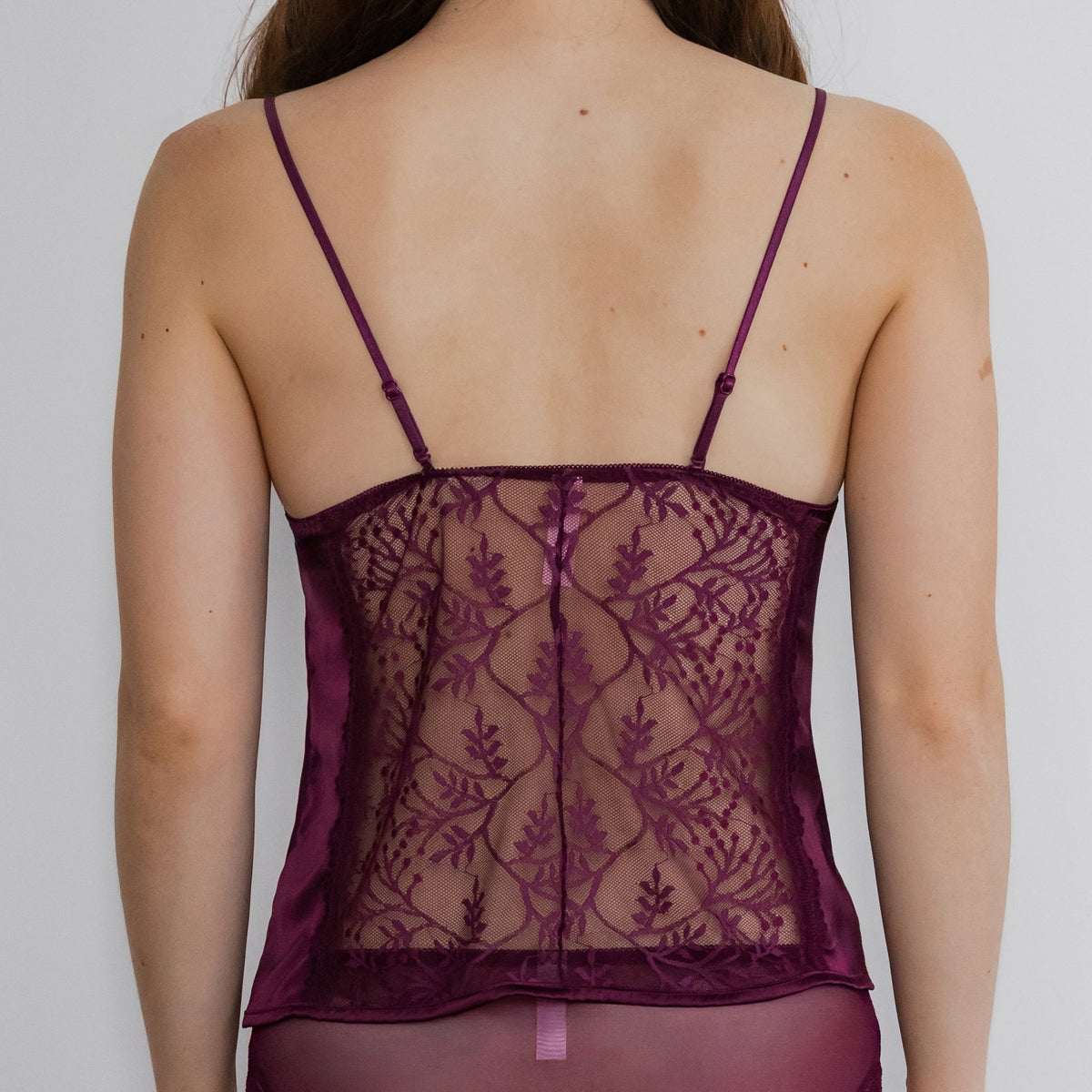 Dear Me! Lace Peek-A-Boo Satin Bra Top
