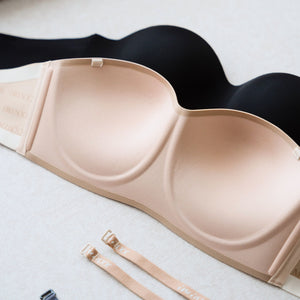 Full Scoop! Seamless Push Up Anti-slip Strapless Wireless Bra in Black