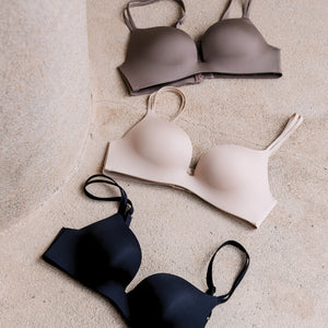 The Look Again Seamless Push Up T-shirt Bra in Black