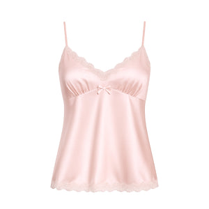 Soft Bloom Satin Bra Top in Champagne Pink