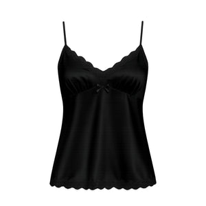 Soft Bloom Satin Bra Top in Black