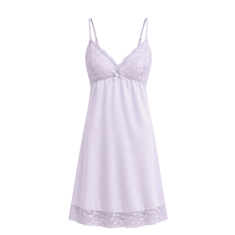 Full Bloom Lace Bareback Satin Dress