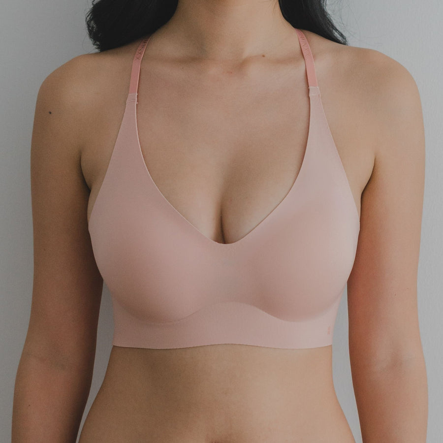 air-ee V-Neck Seamless Pullover Bra (Signature Edition) in Baby Pink
